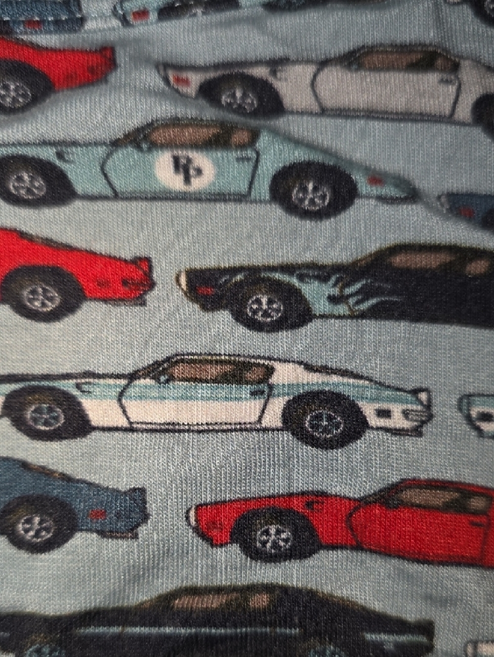 Posh Peanut Gray Car Print Pajama Set with Red and Black Cars - Picture 5 of 6